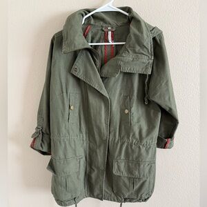 Willow & Clay Women’s Army Green Olive Zip Up Utility Jacket size small